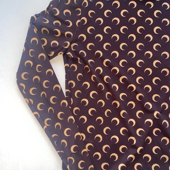 Marine Serre Midnight Black Top with Golden Crescent Pattern - Picture 3 of 3